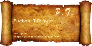 Puches Tünde névjegykártya
